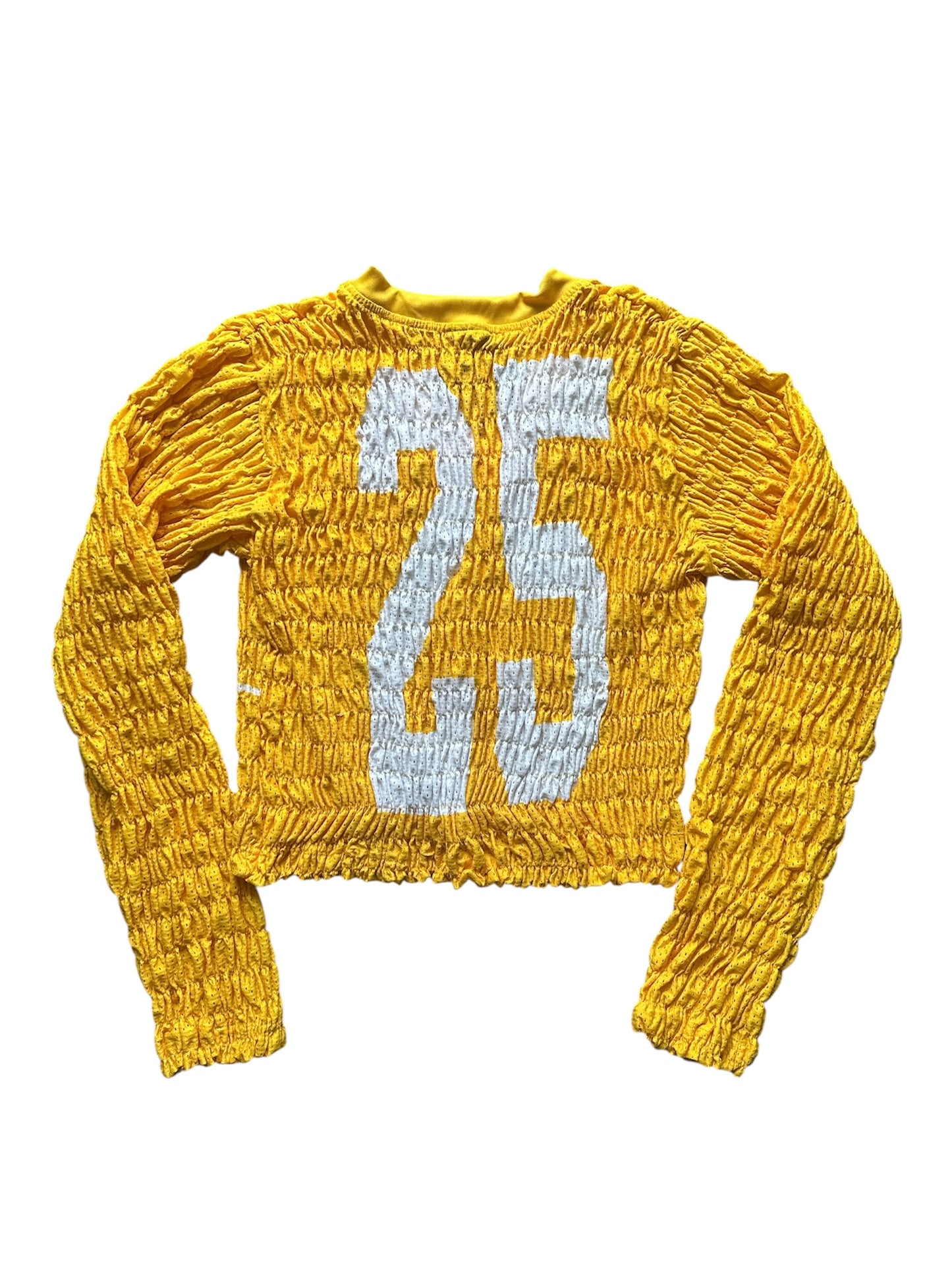 Yellow Shirred Jersey Top