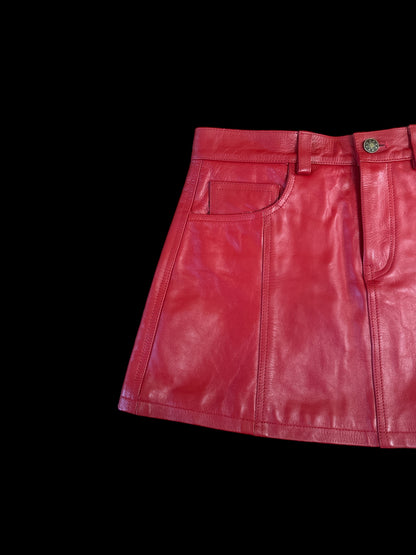 Red Leather Mini Skirt